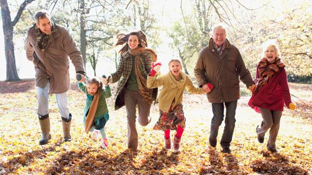 family in autumn